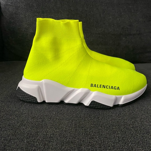 Size 6 (36)- Balenciaga Speed Trainer Neon/Yellow - Picture 5 of 8